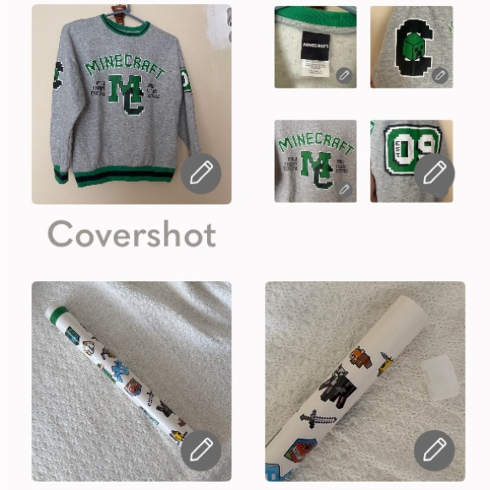Minecraft sweatshirt SZ 10-12+Minecraft tube 16.5x1.5”